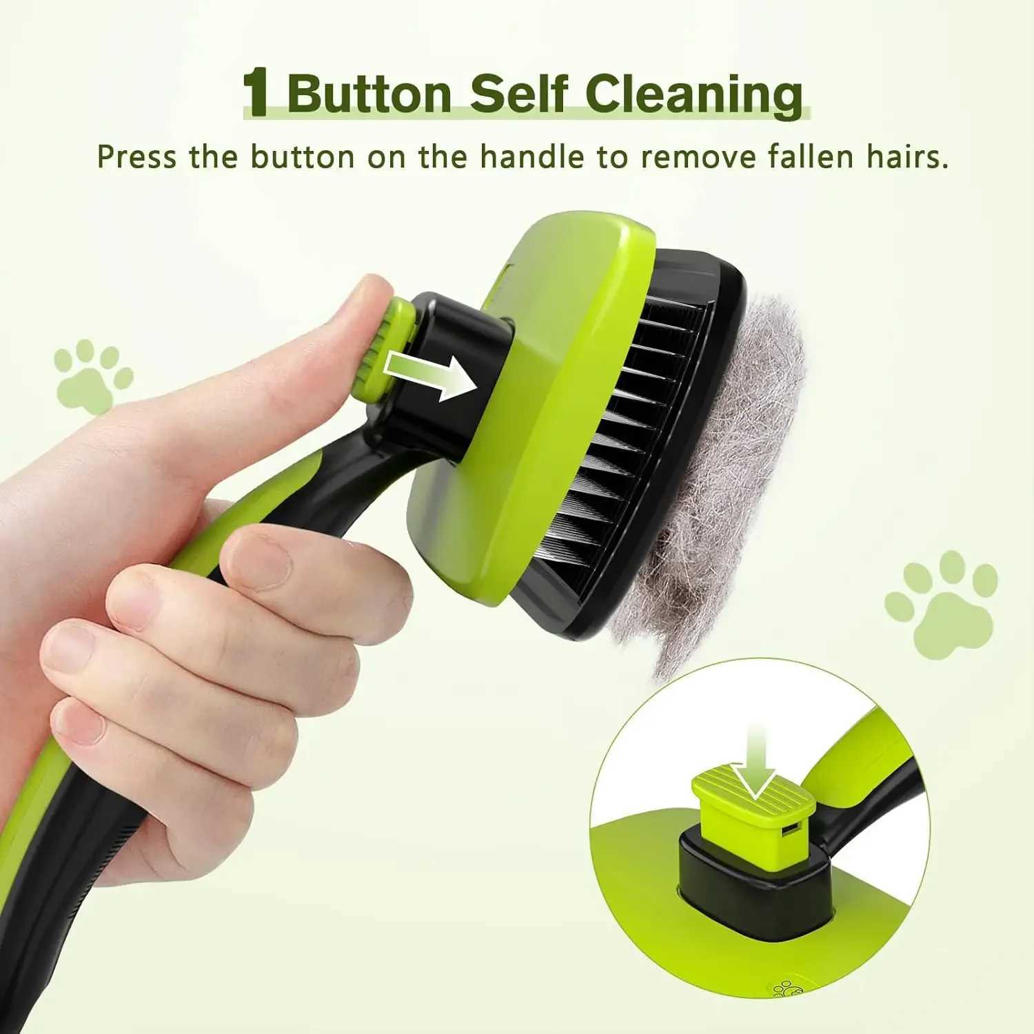 Pecute Self-Cleaning Slicker Brush for Dogs Cats Lightweight Brush for Shedding Massaging Grooming Brush Gently Removes M251208