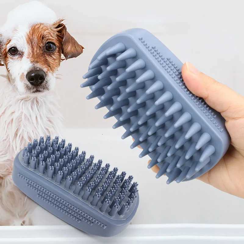 Pet Silicone Bath Brush Hair Shampoo Brush Head Scalp Brushes for Massage Pet Grooming Hair Removal Combs Pet Hair Scratcher M251208 - view 3