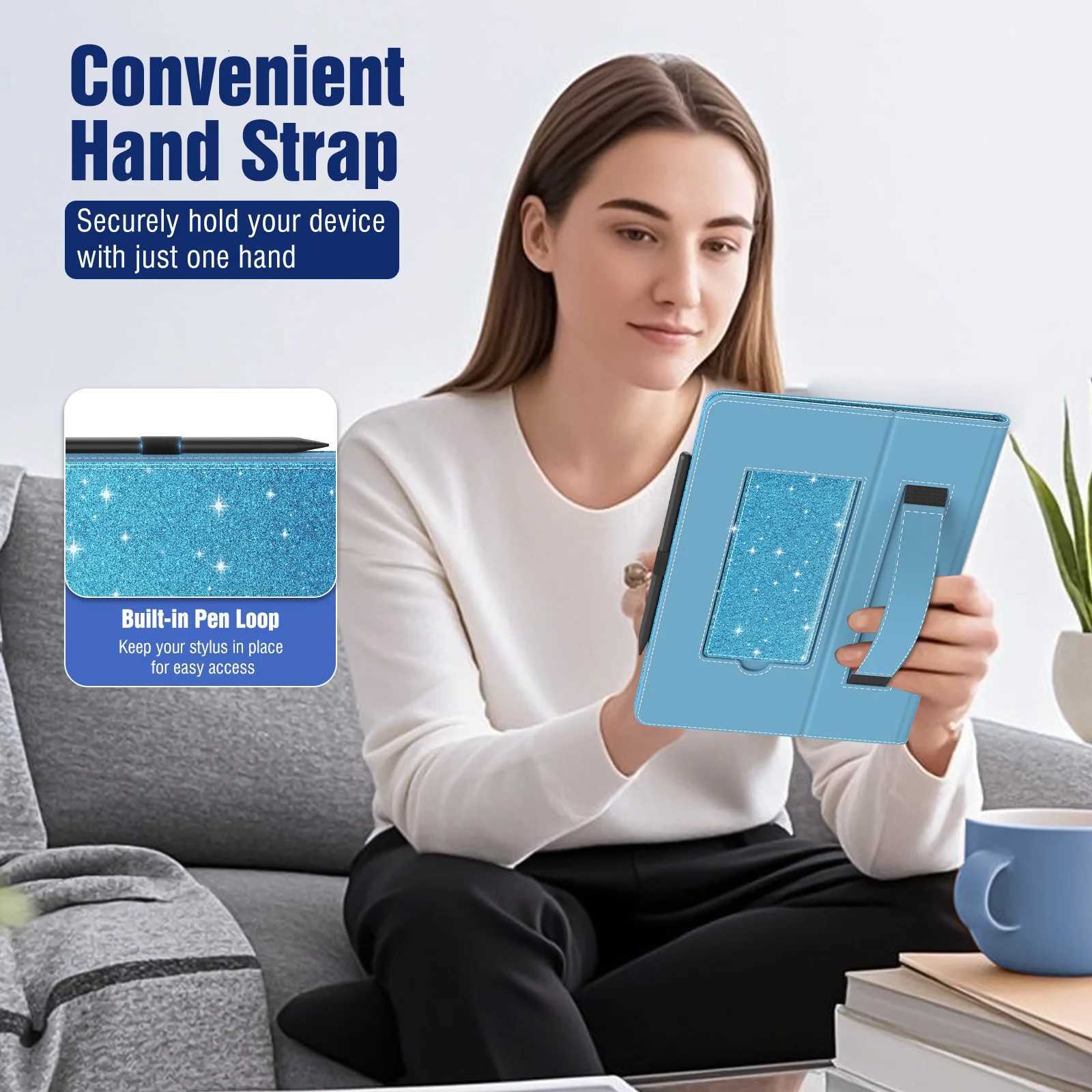 Universal Case for 101 Inch Android Tablet with Pen LoopLightweight Folding Stand Cover with Hand Strap for All 9-11 Tablet C251208