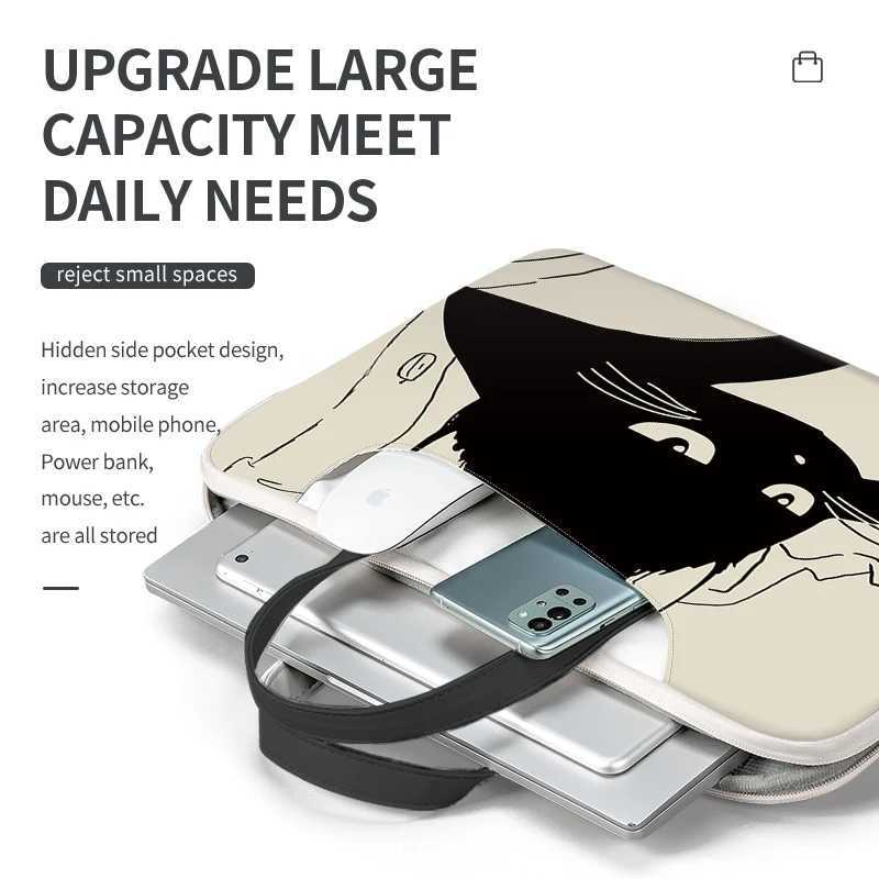 DIY PU Laptop Bag Cat Cover Laptop Sleeve Handle Bag 12 13 14 15 17inch For Macbook/HP/Asus/Acer/Lenovo Carrying Bag AccessoriesT251208