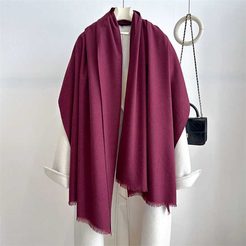 Luxury Luxury Winter Cashmere Scarf Women Solid Handkerchief Warm Pashmina Female Shawl Tassel Wrap Soft Pareo Bufanda Scarves Stole Y251208