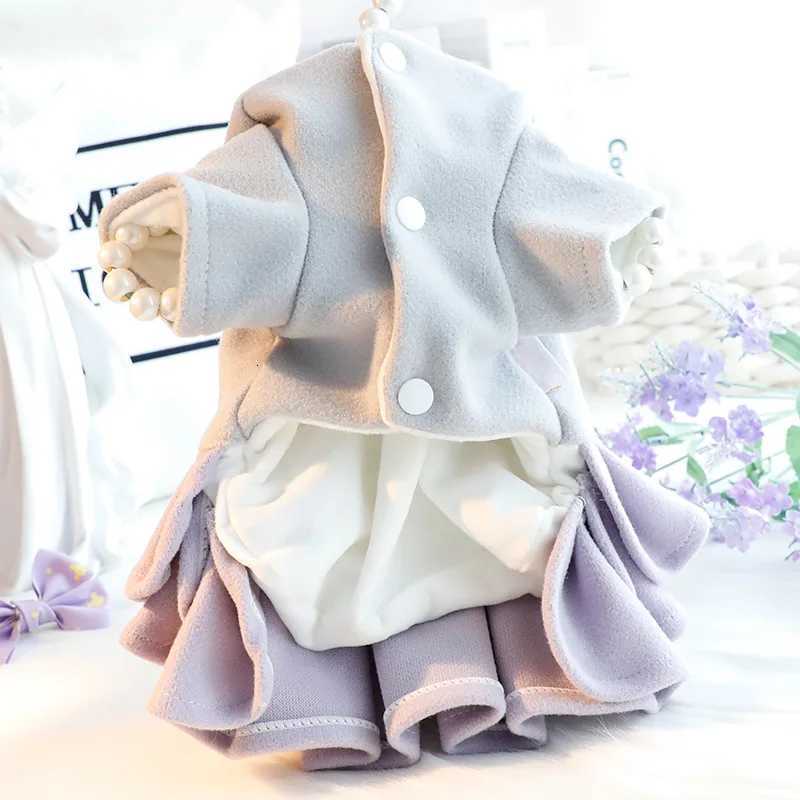 Warm Pet Winter Outfit Woolen Princess Puff Dress With Fleece Lining For Small Dogs Bichon Shih Tzu Teddy Thick Dog Dress M251208