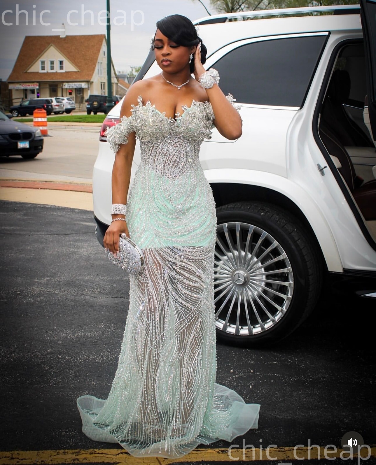 Aso Ebi Mint Mermaid Prom Dresses 2026 Sweetheart Crystals Beaded Evening Formal Party Second Birthday Engagement Gowns Plus Size Dress For Special Oc