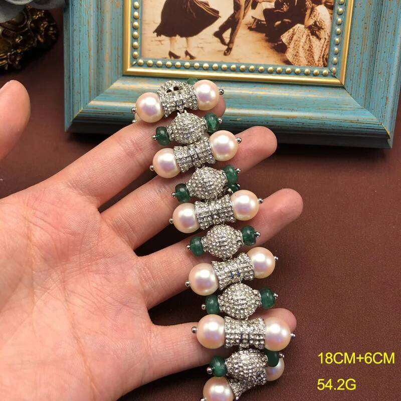 NISHIZAWA Pearls Earrings For Women Inlaid Rhinestones Palace Style Vintage Jewelry Luxury Hyperbole Elegant Aretes De Mujer