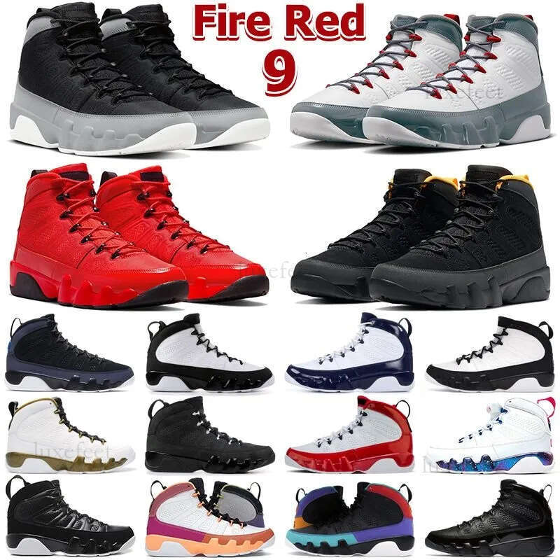 Basketball Shoes 9S Men Women High Quality Bred University Gold Gym Chile Red Cool Particle Grey Racer Blue Statue Anthracite Sport Sneakers Trainers 35-50