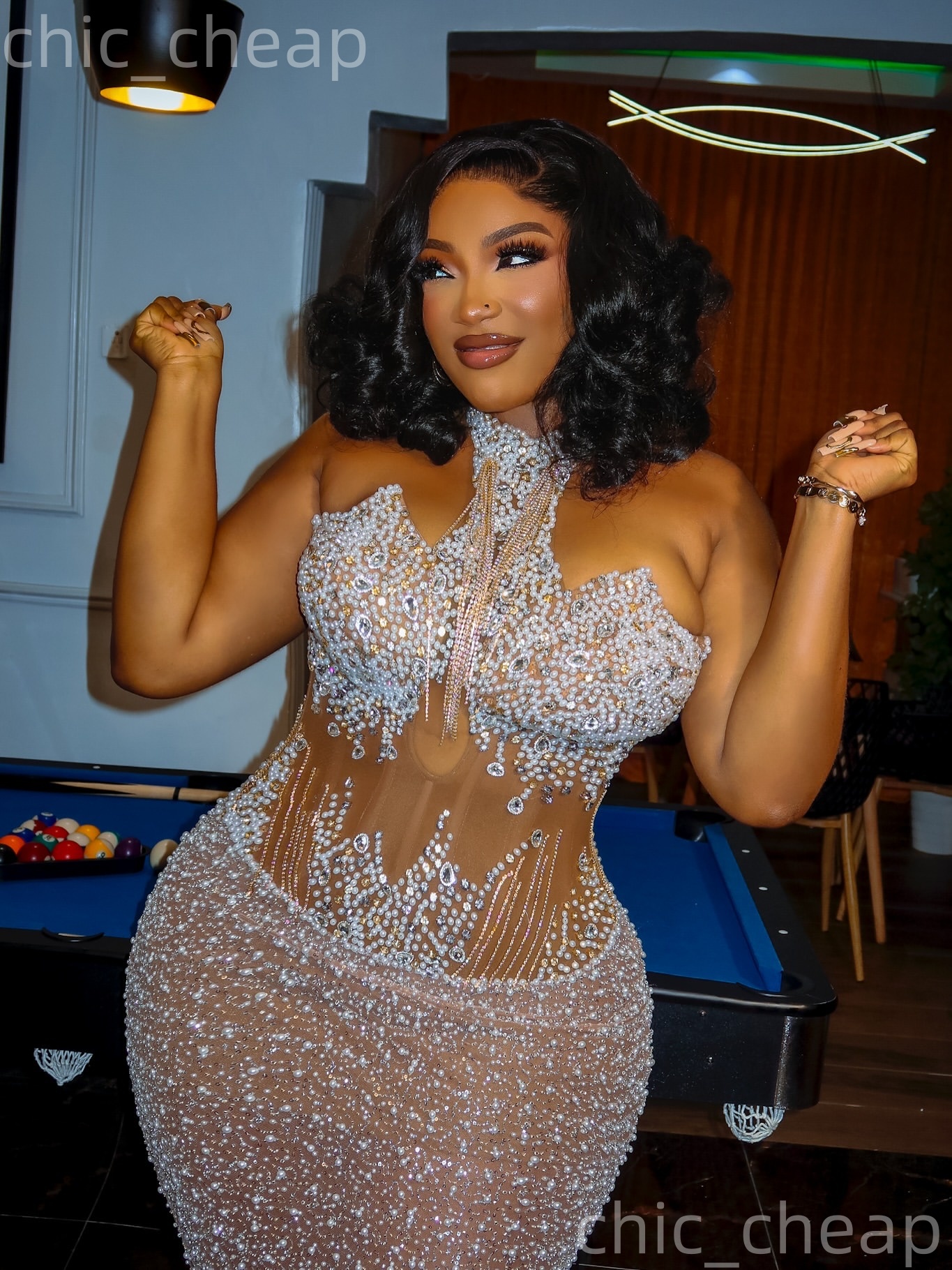 Aso Ebi Ivory Mermaid Prom Dresses 2026 Pearls Crystals Illusion Evening Formal Party Second Birthday Engagement Gowns Plus Size Dress For Special Occ