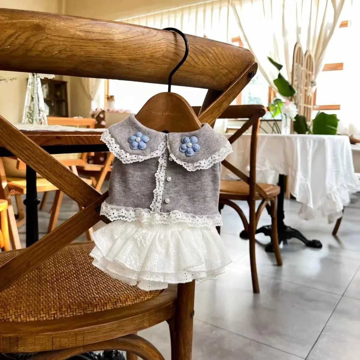 Pet Spring and Autumn Lace Splicing Skirt Schnauzer Shirt Cat Dress Dog Dresses for Small Dogs Puppy Clothes M251208