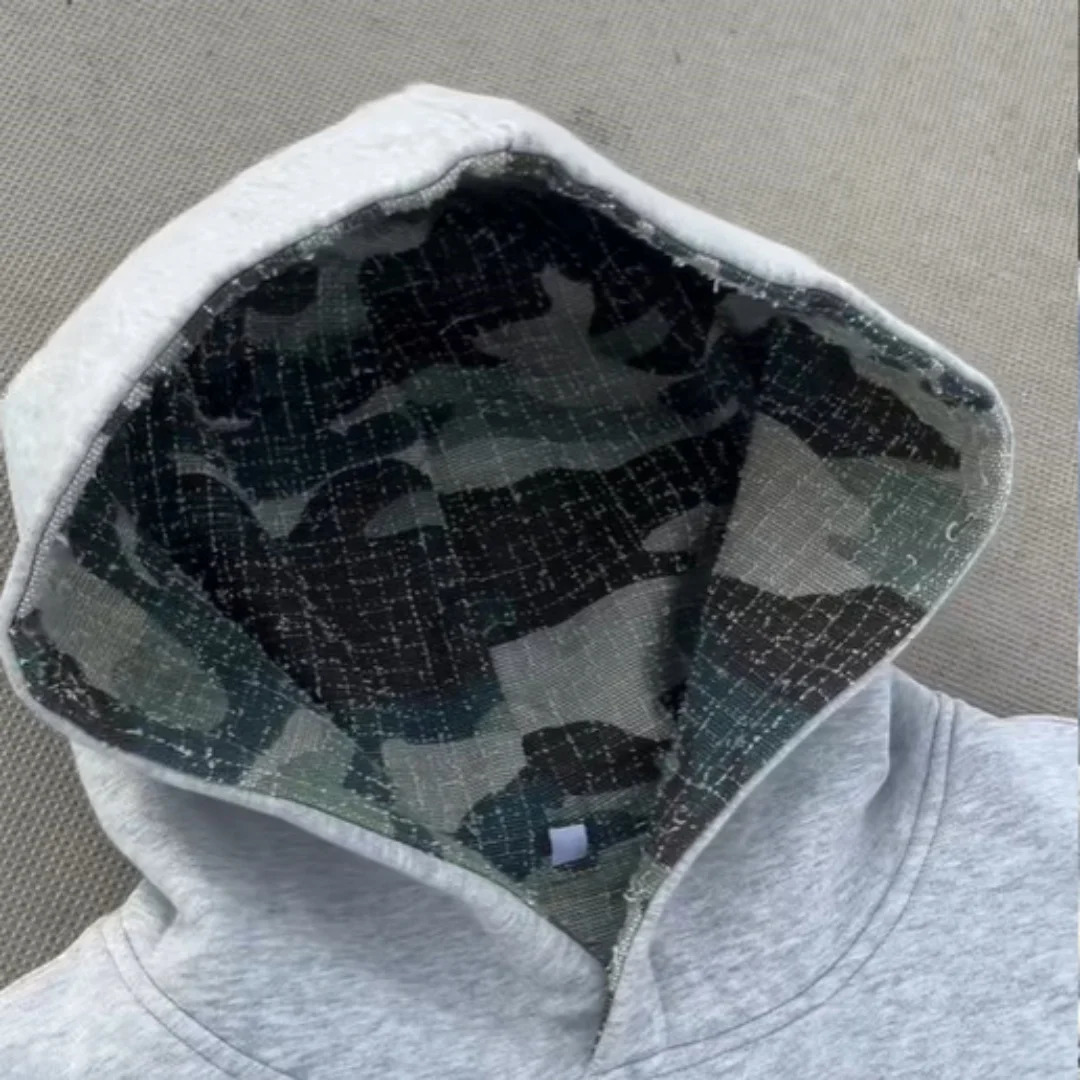 Y2K Loose Fit Camouflage Print Hoodie Men American Hip Hop Streetwear Front Back Graphic Pullover 251205