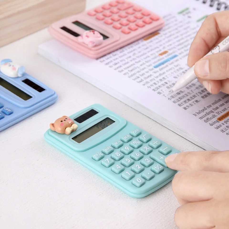 Portable Mini Cute Calcator Cartoon Digit Calcator Students Off School Supplies Stationery H251208