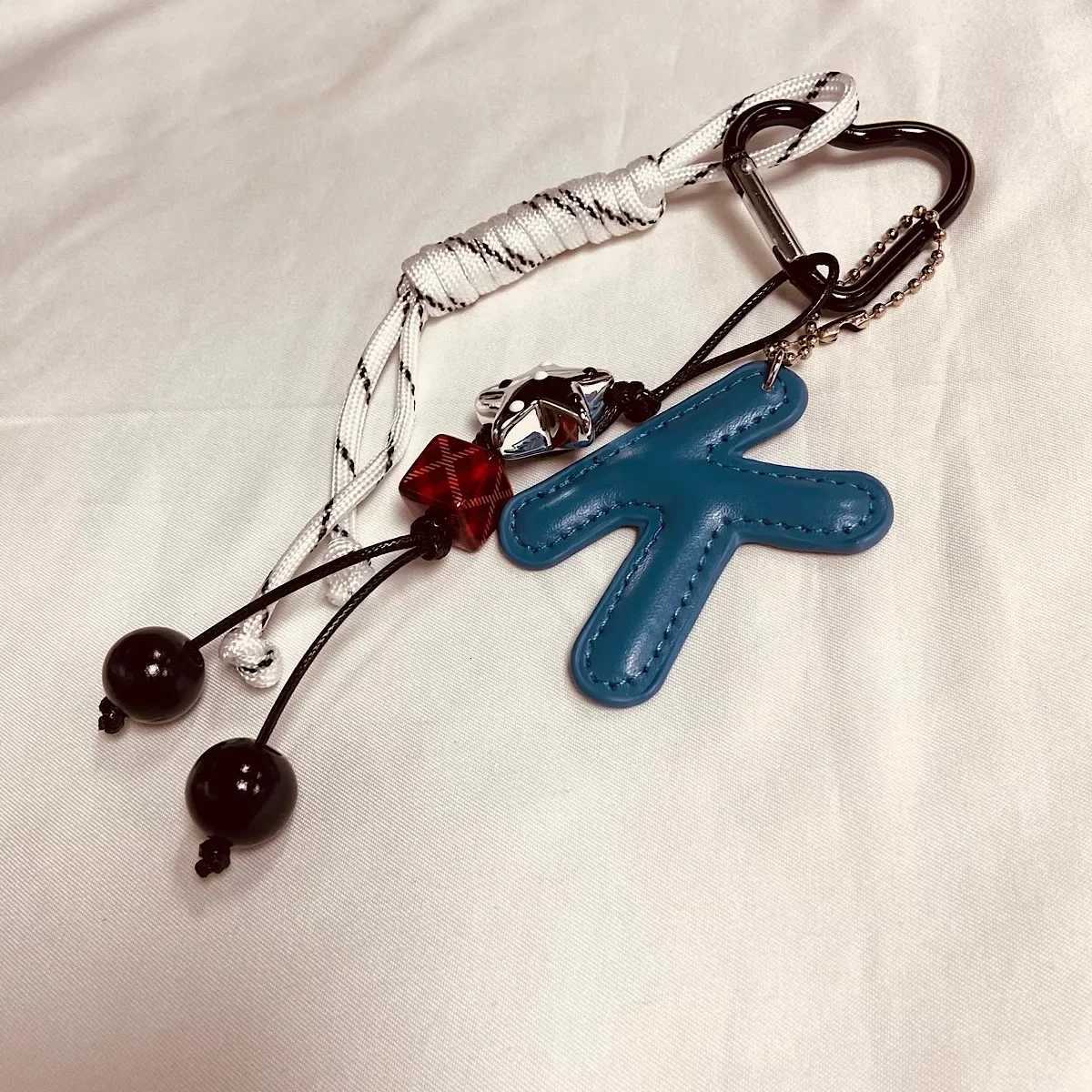 DIY handmade keychain Letter bag pendant Ins woven rope cherry jewelryXJ251208 - view 7