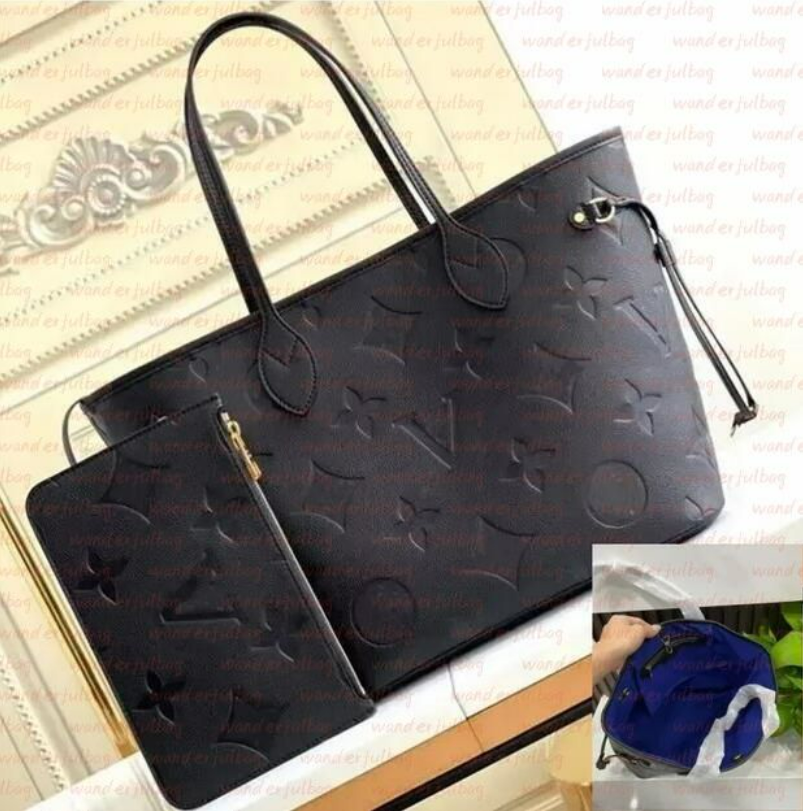 2025 designer bag 2pcs Set Embossed Flower Women Cross body Handbag Shoulder Bag Fashion Composite Lady Clutch Tote Bag shopping Female Coin Purse Wallet