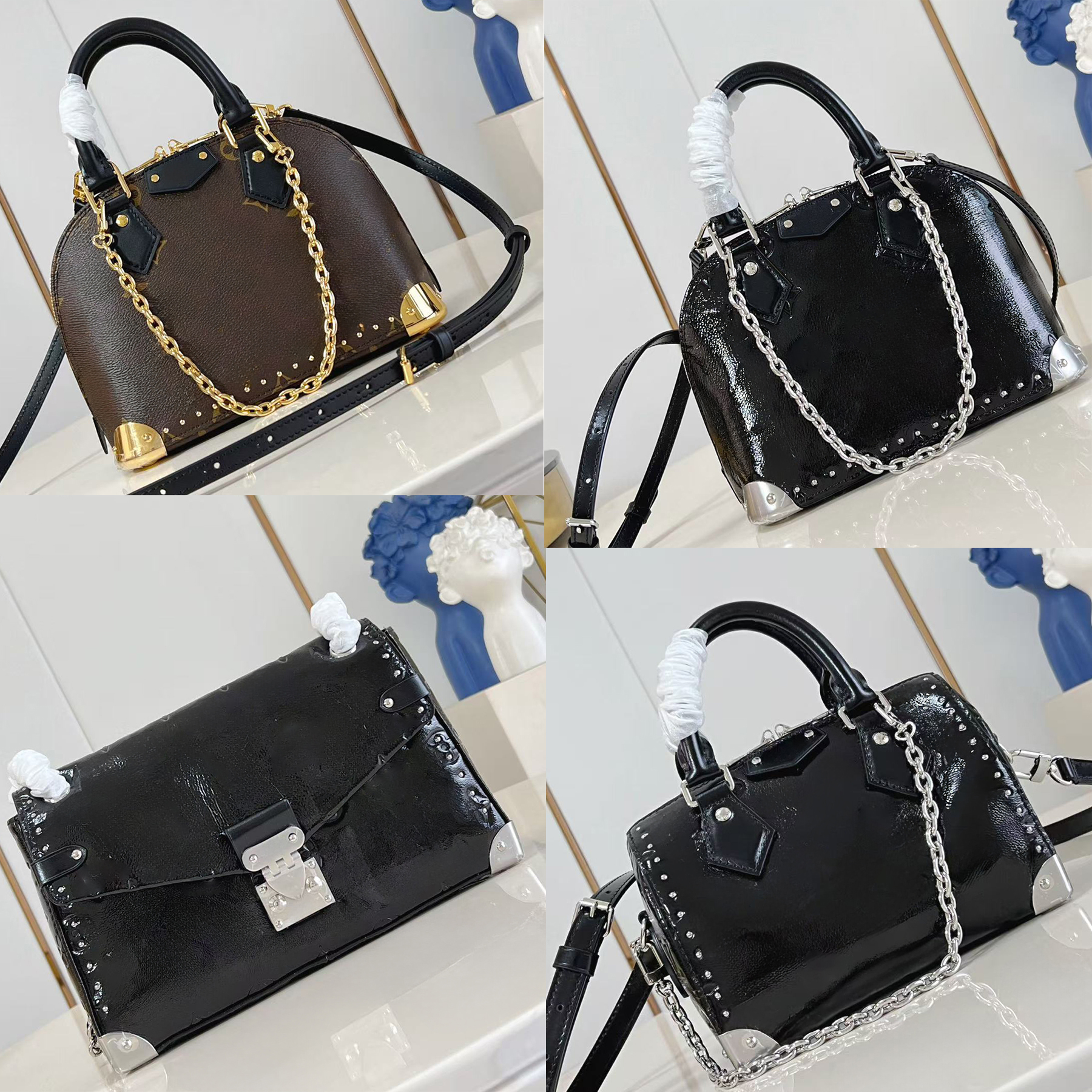 Ladies Fashion Casual Designe Luxury Shell Trunk Bag Totes Handbag Crossbody Shoulder Bag Top Handbag Bag Chain Bag TOP Mirror Quality M26084 M27216 Pouch Purse