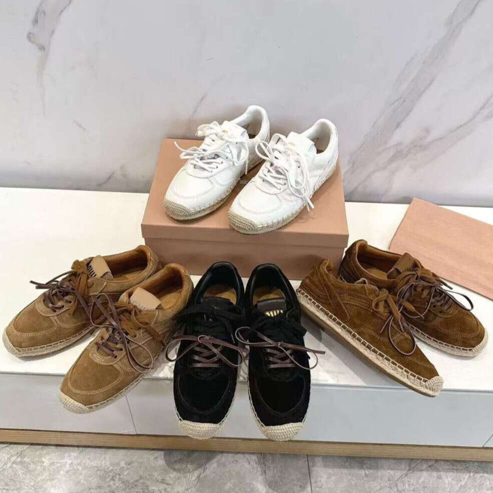 Women Casual Sneakers dress Suede Lace-up Ladies Designer woman shoe luxury fisherman Platforms Espadrilles classic flat loafers office Vacation Training Shoes