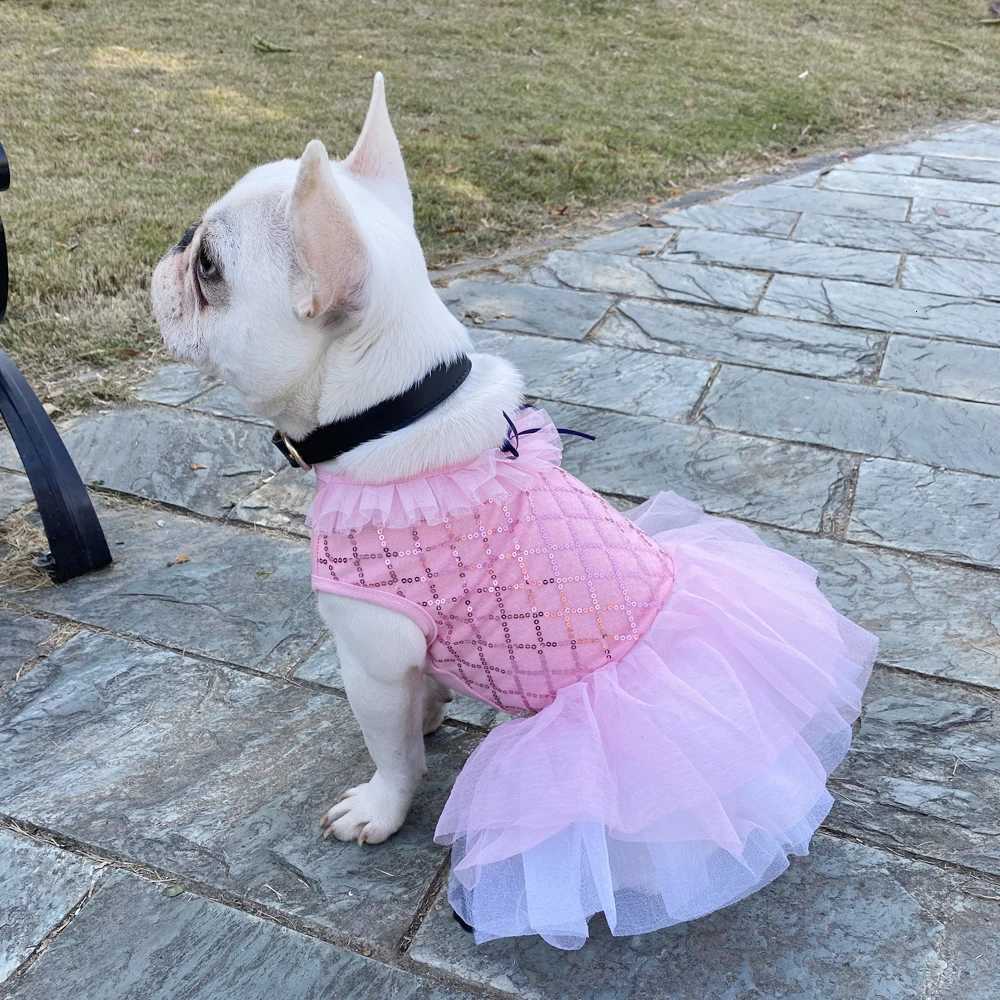 Small Dog Dress Pet Tutu Dress with Sequin Bows Princess Tulle Skirt Puppy Dog Clothes Chihuahua York Terrier Pet Apparel M251208