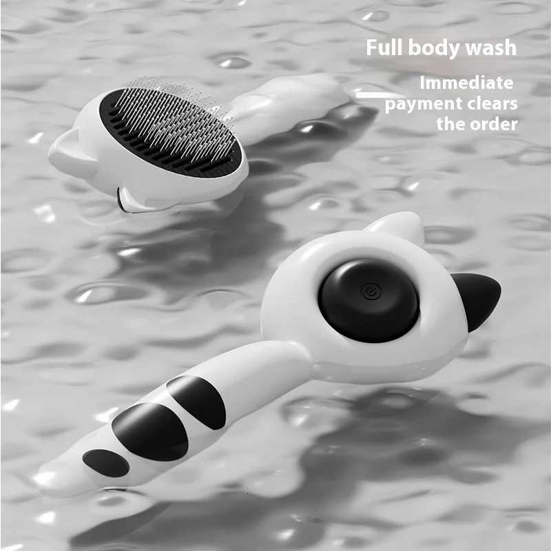 Self Cleaning Cat Dog Brush Stainless Steel Teeth Deshedding Tool Ergonomic Handle Grooming Comb for Long Short Hair Pets M251208 - view 6