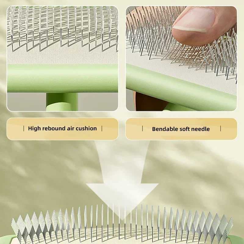 Professional Pet Grooming Brush Dual Tone Handle Dense Metal Teeth Comb for Fluffy Volume Teddy Cats Dogs Universal Styling Tool M251208 - view 4