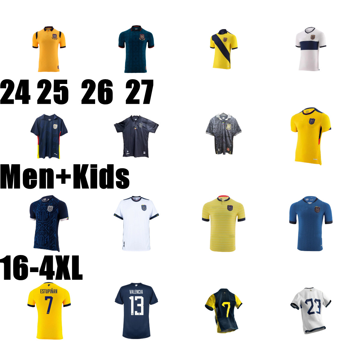 2026 2027 Ecuador ESTUPINAN PLATA Soccer Jerseys 24 25 MARTINEZ HINCAPIE camisetas de futbol D. PALACIOS M. CAICEDO Home Away 3rd IBARRA Estrada Men Kids Football Shirt