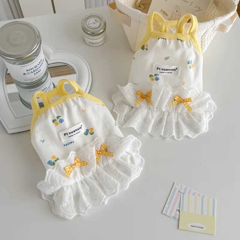 Ins Dog Clothes Lace Ruffle Layers Sleeveless Vest Dresses for Small Dog Puppy Clothes Cat Dresses Dog Summer Breathable Outfits M251208