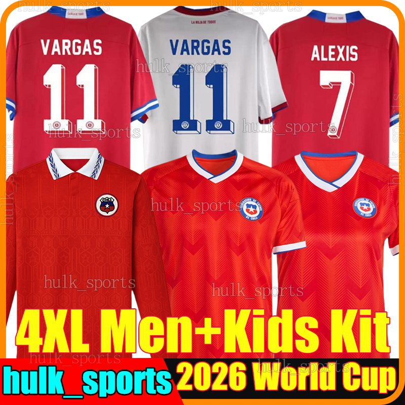 4XL Chile 2026 World Cup Soccer Jerseys CEPEDA CBRERETON DIAZ GUTIERREZ NUNEZ OSORIO TAPIA ECHEVERRIA men kids kit sets socks SALAS Retro football shirts 1994 98