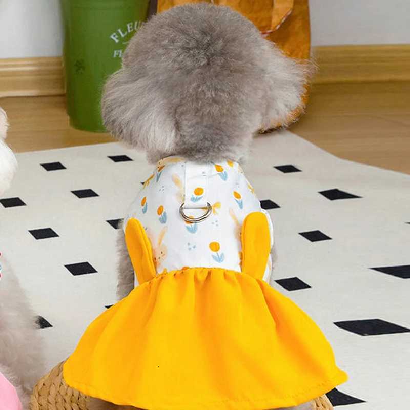 Pet Dog Easter Dresses Bunny Print Skirt for Small and Medium Girl Dogs Photography Outfits M251208