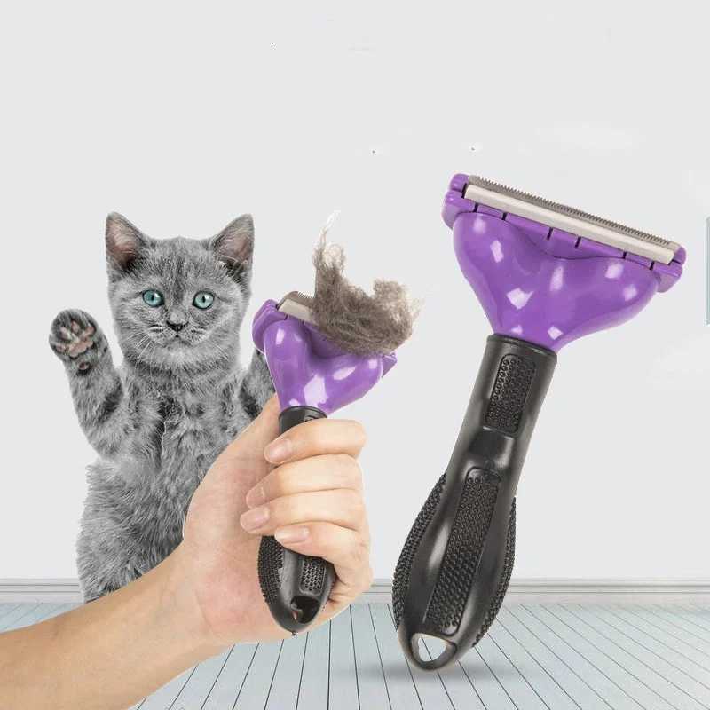 Pet Cat Hair Removal Combs Pet Grooming Brush Dogs Cats Hair Shedding Massage Combs Cat Hair Remover Cleaning Grooming Cat Brush M251208 - view 6
