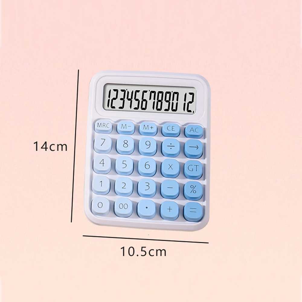 SCute Calcator 12 Digit Large LCD Display Big Round Button Gradient Candy Colored Dual Power Supply Calcator for Off H251208