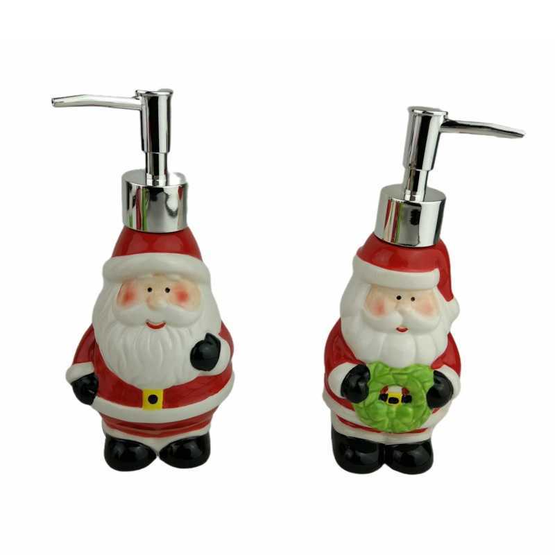 Ceramic emulsion bottle with Santa Claus design relief hand sanitizer bottle for individual use bathroom and toiletry set S25128
