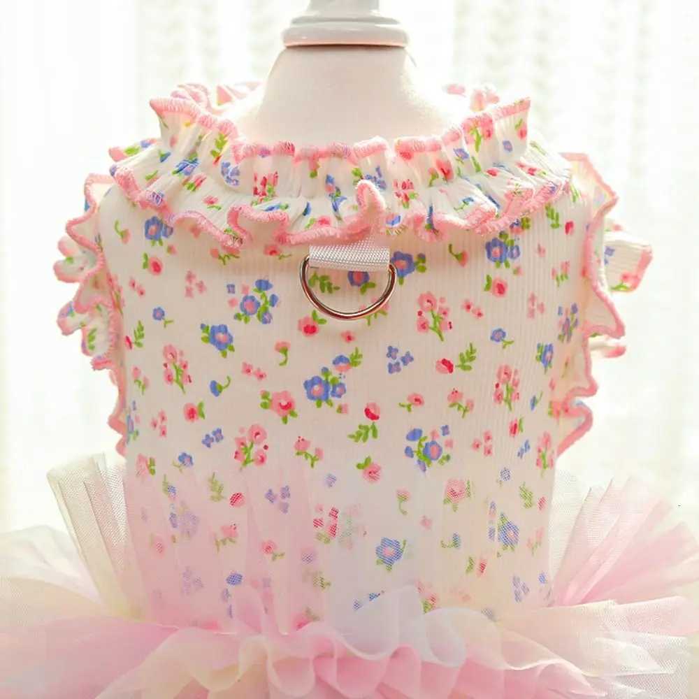 Pet Supplies Cute Puppy Floral Vest Breathable Soft Cat Cake Skirt Thin Design Pet Princess Dress For Dogs and Cats M251208