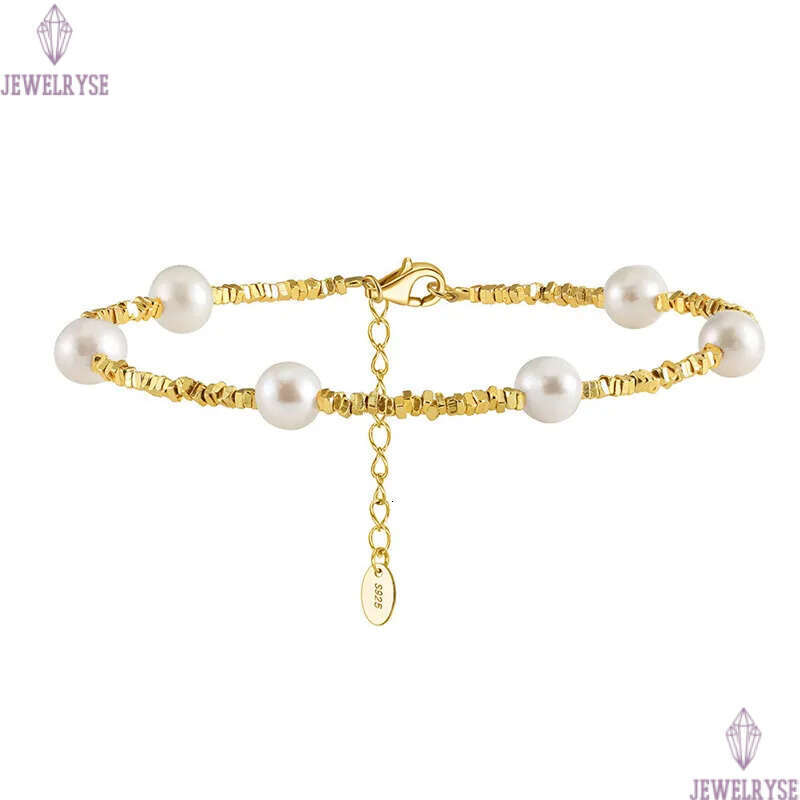 luxury 5mm natural pearl bracelet designer woman charm 14k gold bracelets s925 sterling silver chains womens jewelry 16.5cm birthday friend valentines