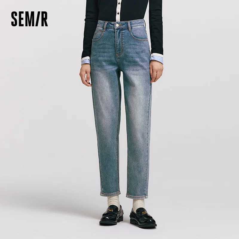 Semir Jeans Women Brushed Tapered Washed Denim Long 2025 Winter Pants Woman Clothing Jeans for WomanT251208