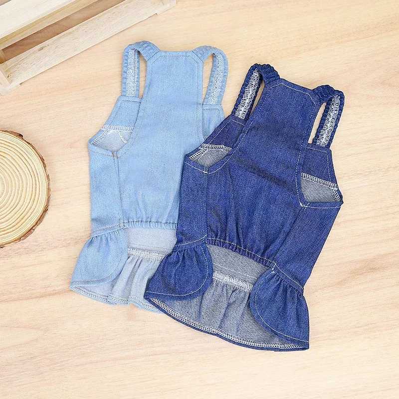 Fashion Casual Pet Clothing Denim Dress for Small Pets Yorkie Thin Autumn Spring Summer Cat Clothes Stylish Pet Outfits M251208
