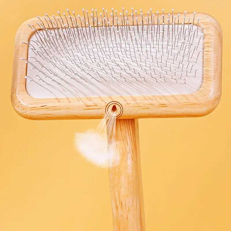 Dog Brush Wooden Dogs Comb Dog Grooming Protect Brushes for Dogs Floating Hair Cleaning Comb Massage Cat Brush M251208 - view 6