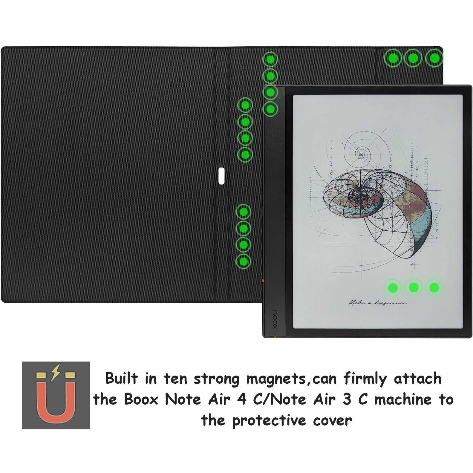 GAUGGER Magnetic Stand Case for Boox Note Air 5 C/Note Air 4 C /3C tra-Thin Cover with Auto Sleep/Wake Magnetic Closure C251208