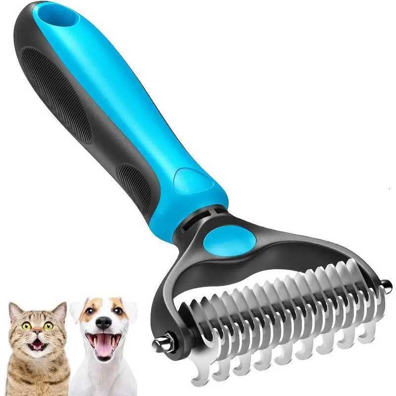 Pet Grooming Brush Rake Tool - Removes Mats Tangles Dog Grooming Essential M251208