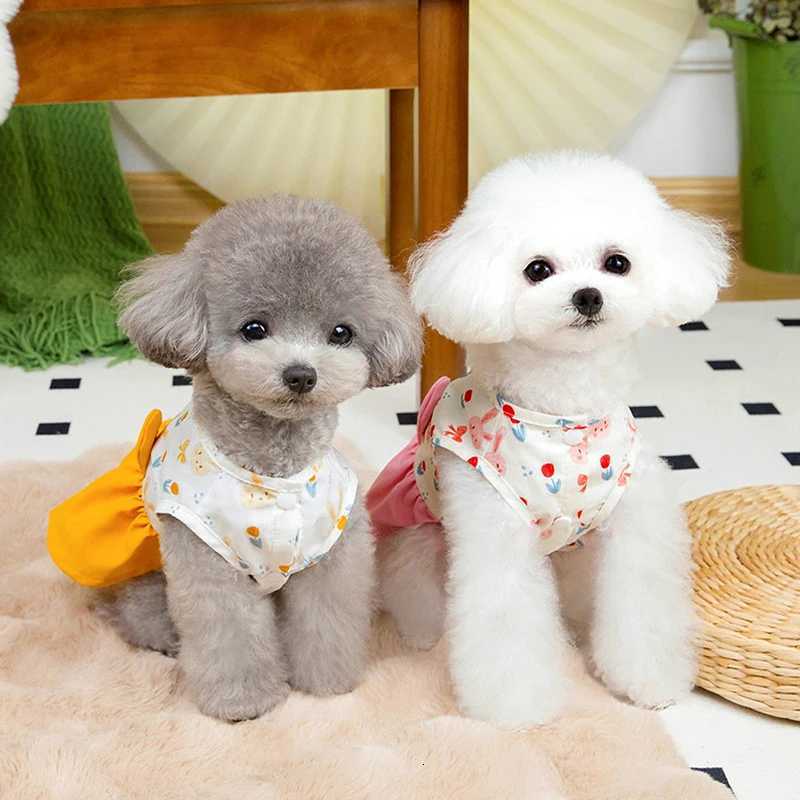 Pet Dog Easter Dresses Bunny Print Skirt for Small and Medium Girl Dogs Photography Outfits M251208