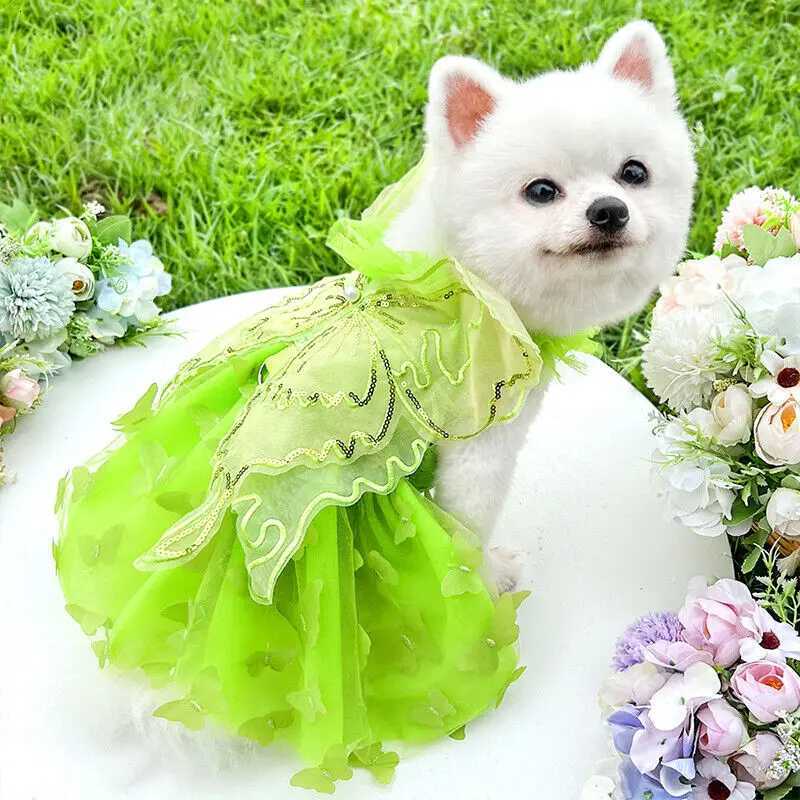 Pet Wedding Princess Butterfly Clothes Dog Dress Cat Skirt Gown Skirt Supplies Princess Dresses for Small Dogs Cat Costume M251208