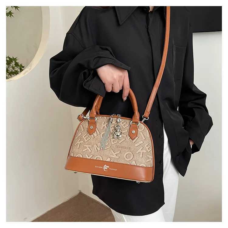 Luxury Printed Shell Bag 2025 - Vintage Inspired Shoder Purse - Wens Top Handle Crossbody Bag Chic Versatile Day Bag Y251208