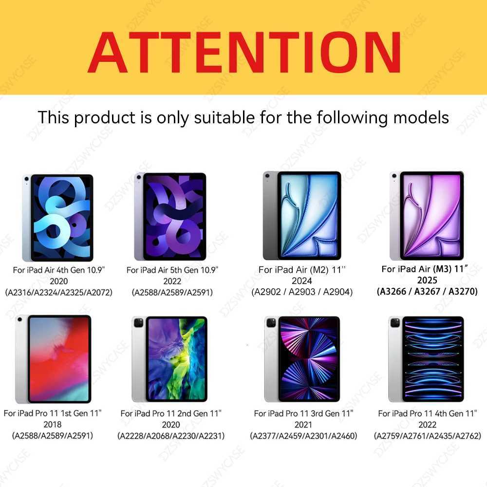 Case For iPad Pro 11 2018-2022 For iPad Air 109/11 M2 M3 Shockproof Hard Protective Slim Cover with Pencil Holder C251208