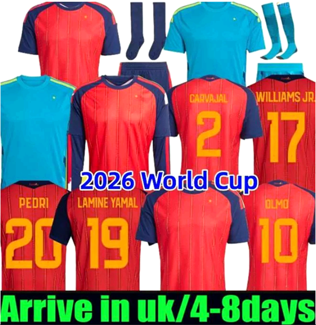Spain 2026 2027 Soccer Jersey MORATA FERRAN CARVAJAL 26 27 National Team Football Shirt 2025 Men Kids Kit LAMINE YAMAL Camisetas Espana RODRI OYARZABAL FINAL
