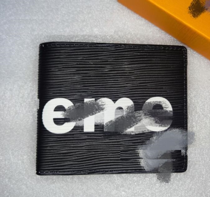 Paris Plaid Style Mens billfold Women Purse High-end Water ripple flowers Wallets 10A