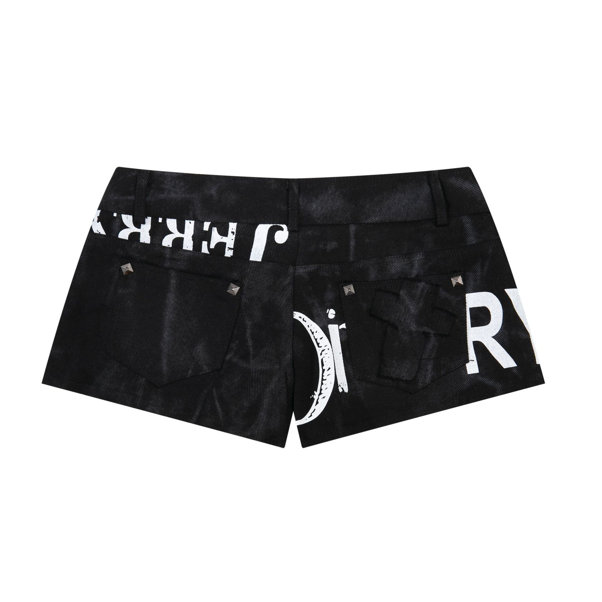 Skirts Streetwear Vintage Patchwork Denim Mini Skirt Slim Fit Shorts Womens Distressed Frayed Jean With Number Graphic Y2K Style