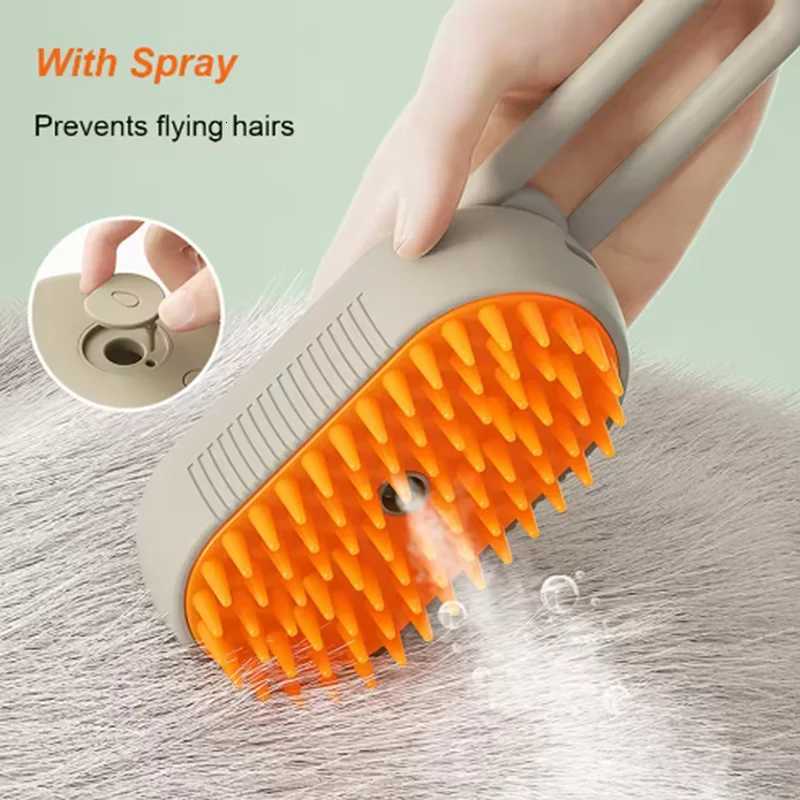 Hot Cat Dog Pet Spray Massage Brush One Button Steam Spray Folding Rotatable Floating Hair Bath Hair Removal Brush Comb M251208 - view 1