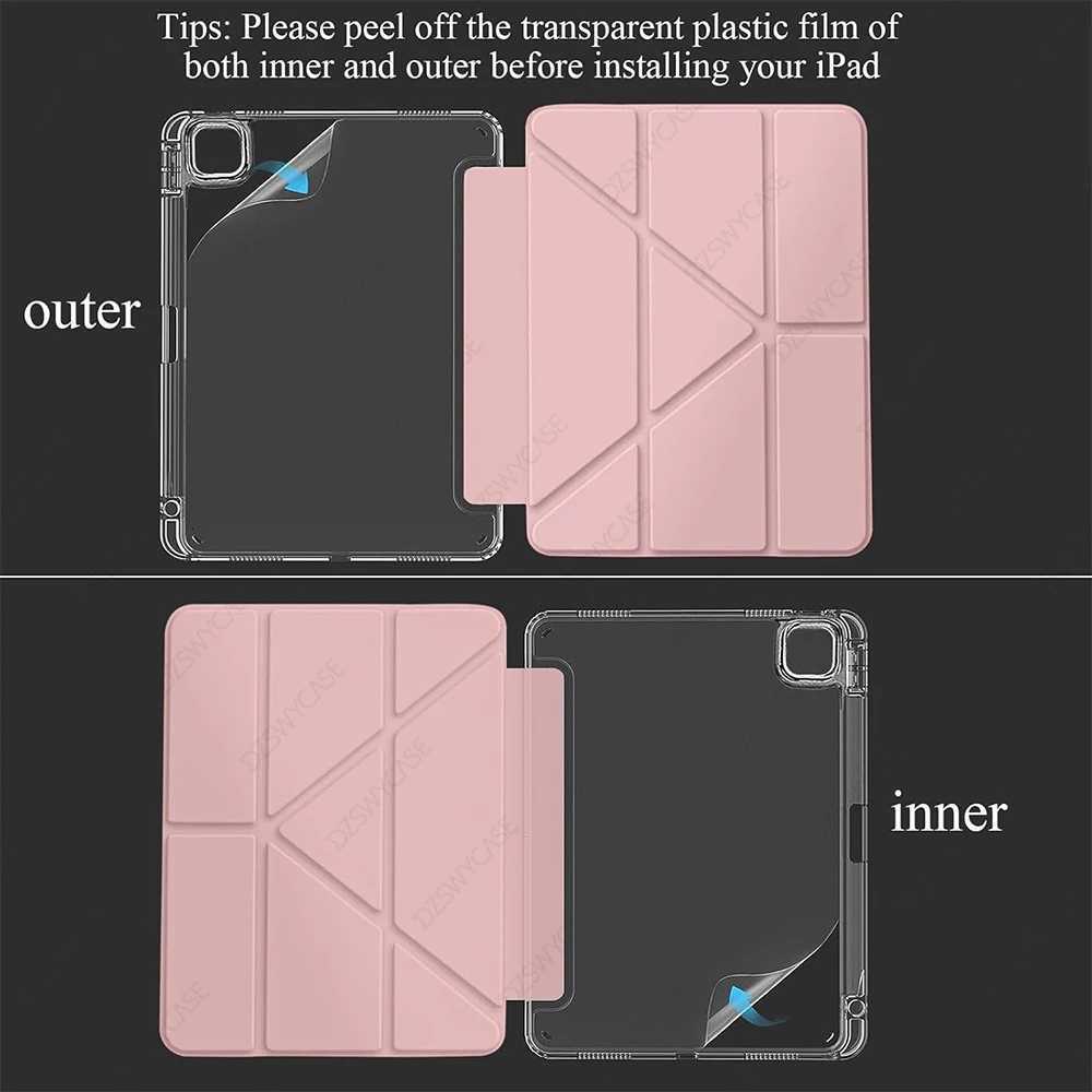 Case For iPad Pro 11 2018-2022 For iPad Air 109/11 M2 M3 Shockproof Hard Protective Slim Cover with Pencil Holder C251208