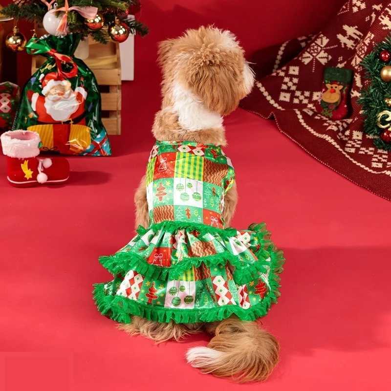 Popular Christmas Dog Clothes Christmas Tree Layered Princess Dresses Small and Mediumsized Dog Clothes Christmas Pet Supplies M251208