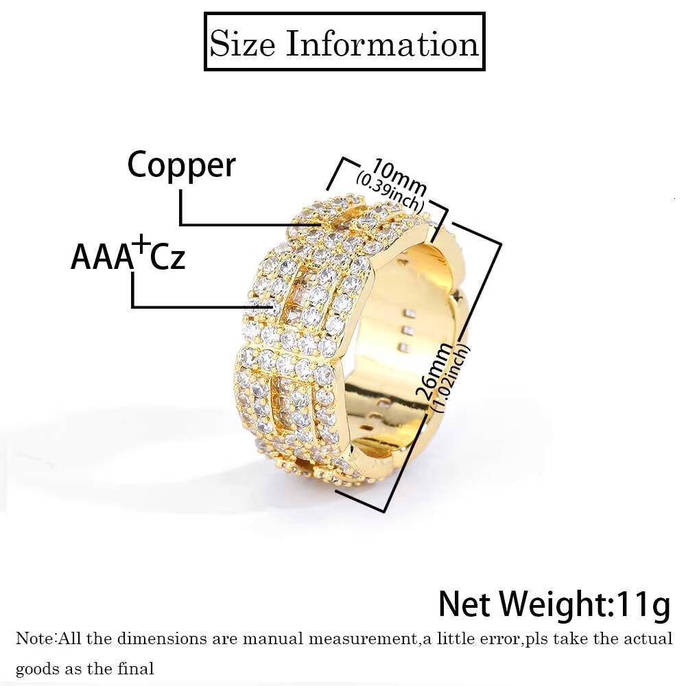 Moissanite Rings for Men Fashion Hip Hop Jewelry Rings 925 Silver 14k 18k Gold-Plated Vvs Custom Ring