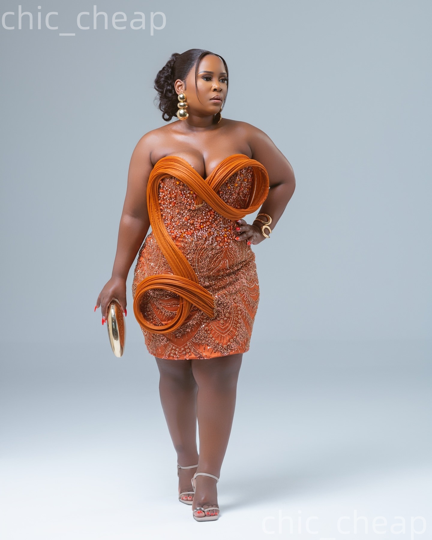 2026 Orange Sheath Cocktail Dress Sweetheart Pearls Sequined Stylish Short Mini Graduation Homecoming Dresses For Special Occasions Sweetheart Gowns Z