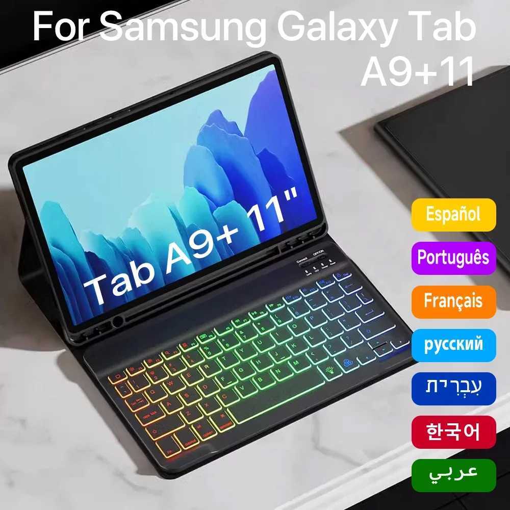 For Galaxy Tab A9 Plus A9 11 X210 X215 X216 Eyboard Case Korean Hebrew Spanish Portuguese Backlight Keyboard C251208