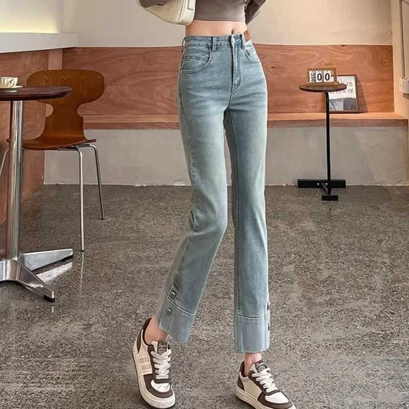 Woman Jeans High Waist Straight Leg Denim Pants for Women Fitted Vintage Chic and Elegant Unique 90s Teenagers Vibrant TrousersT251208