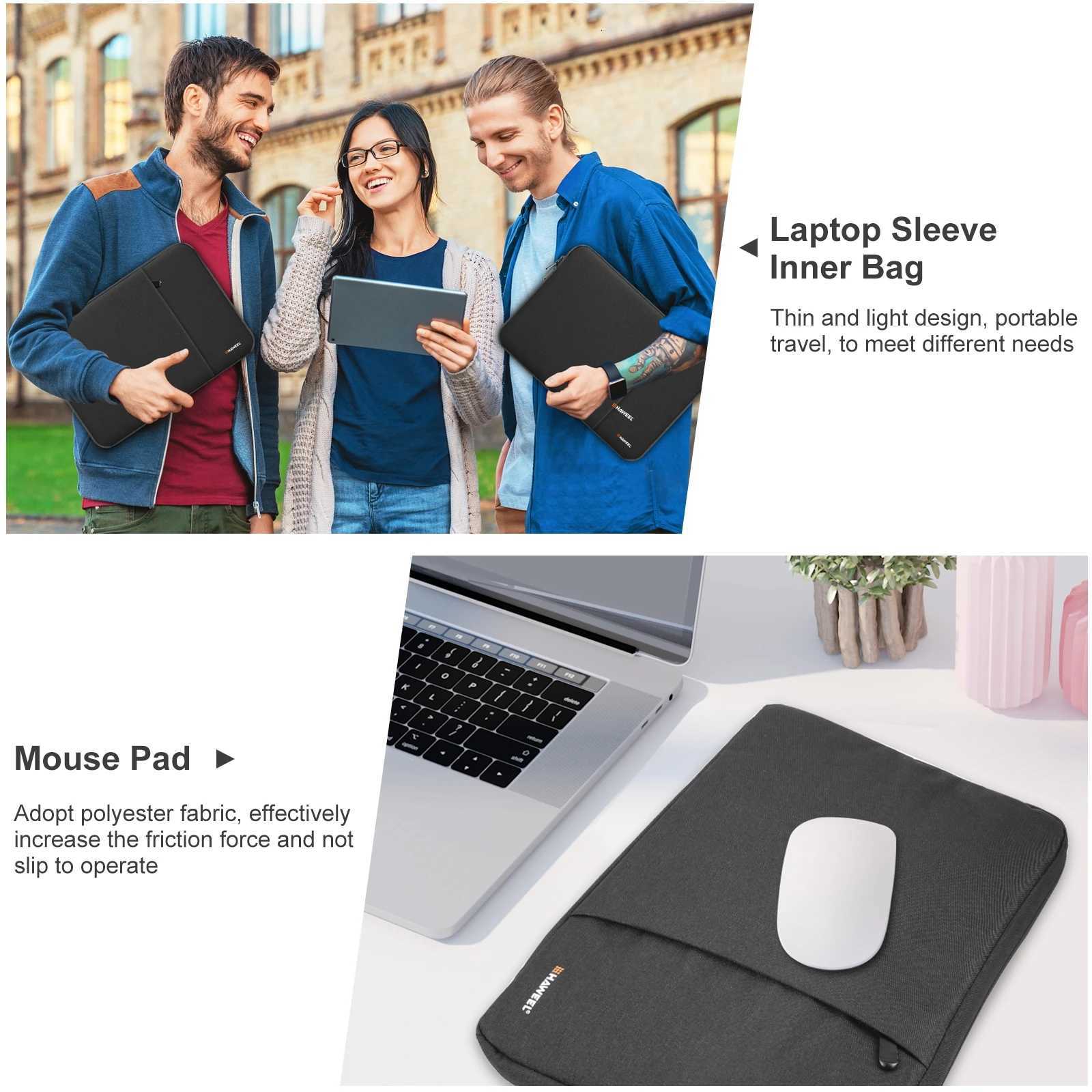 HAWEEL Notebook Sleeve Case 11 13 15 inch For Xiaomi Huawei HP DELL LaptopBag Zipper Pouch Carrying Bag Macbook Shockproof CaseT251208