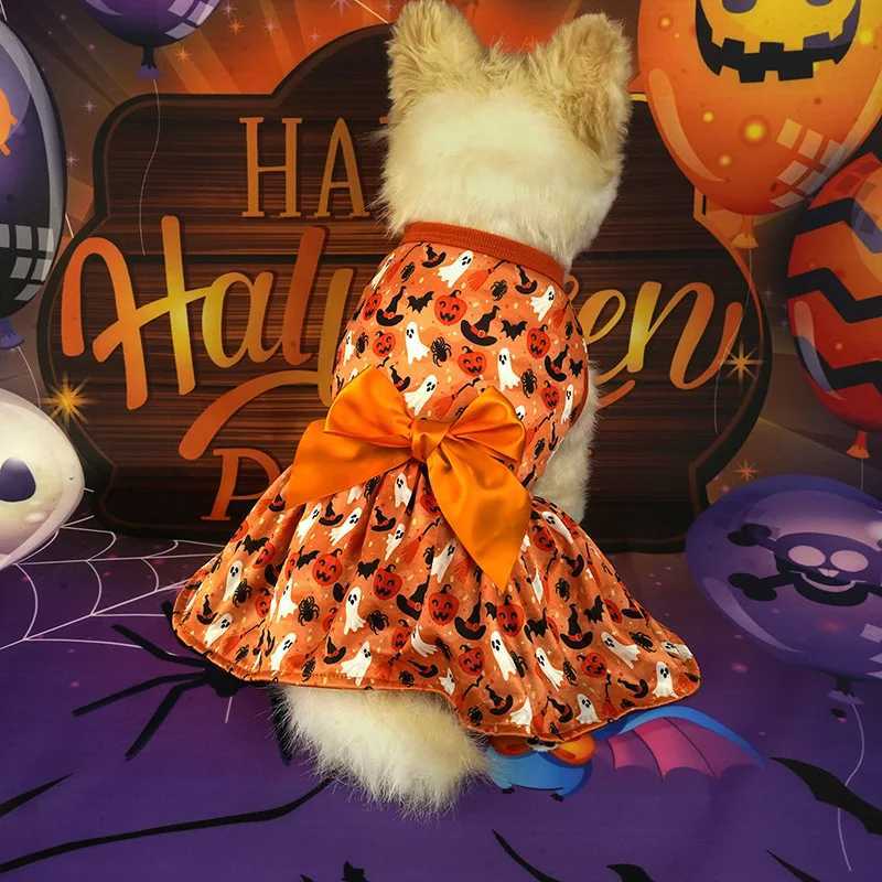 Halloween Dog pumpkin Clothes Chihuahua Yorkie Dress Funny Pet Clothing Dress Dog Costume Apparel Small Dogs Pet Supplies M251208